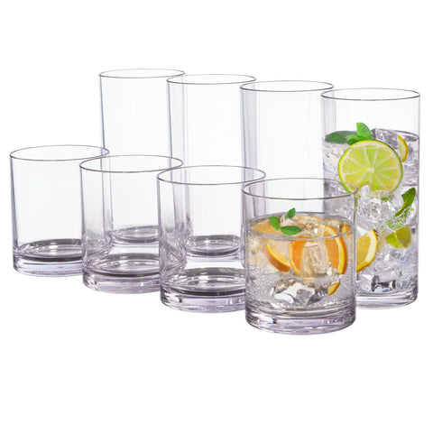 US Acrylic 12oz vaso conjunto claro para uso diario.