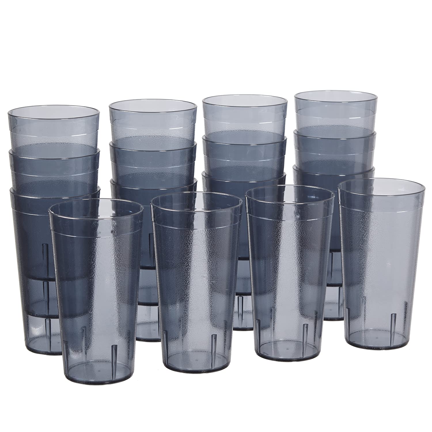 Vasos US Acrylic de 20 onzas gris, conjunto de 16 para uso diario.