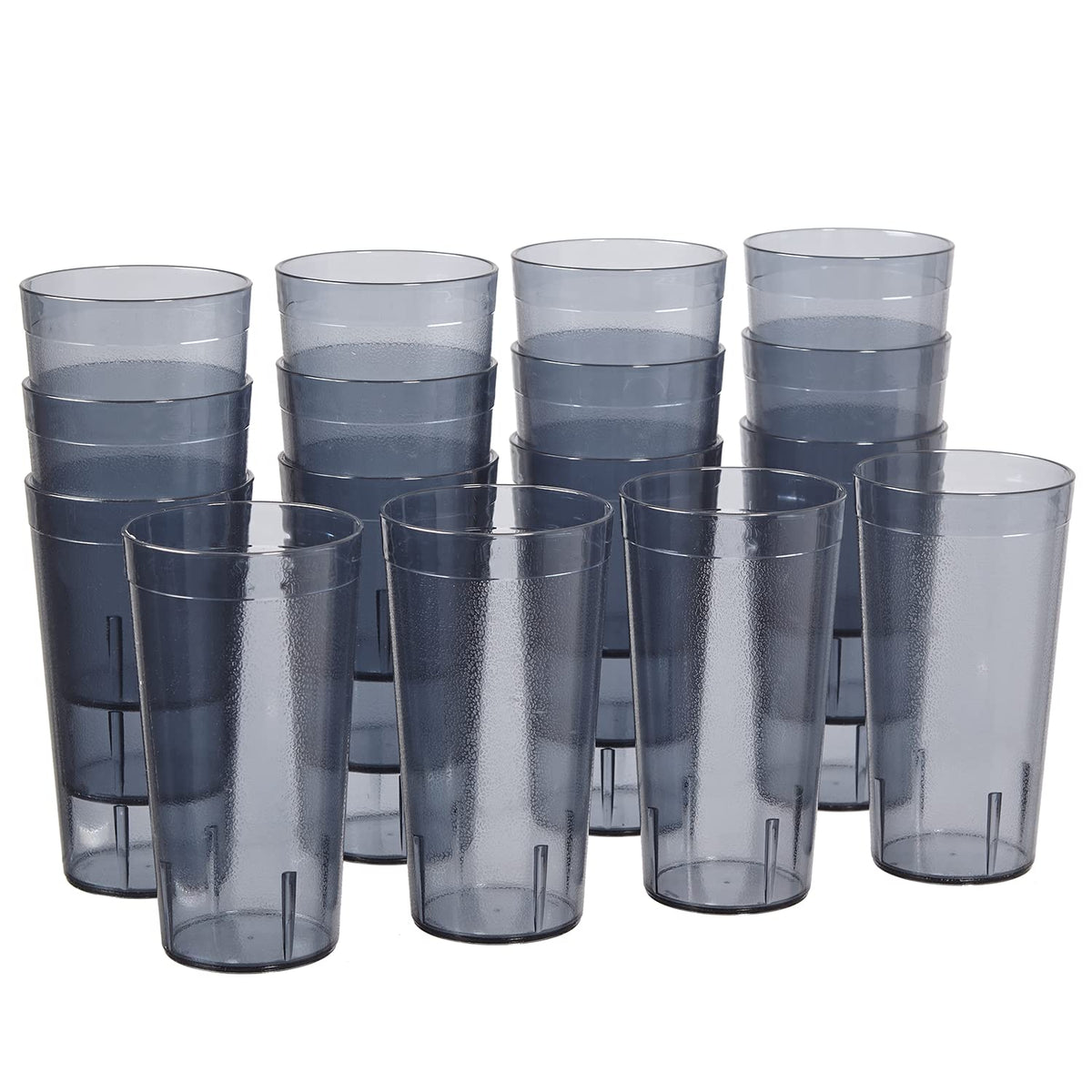 Vasos US Acrylic de 20 onzas gris, conjunto de 16 para uso diario.
