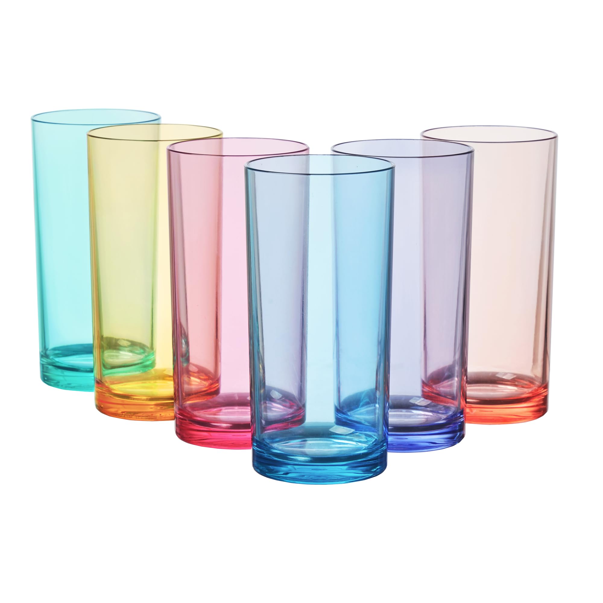 US Acrylic vasos plásticos clásicos de 16 oz, colores surtidos, ideales para fiestas en casa.
