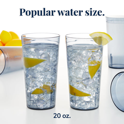 Vasos US Acrylic resistentes a roturas, ideales para fiestas y exterior.