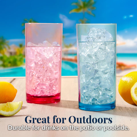 Vasos duraderos US Acrylic, resistentes a caídas para fiestas.