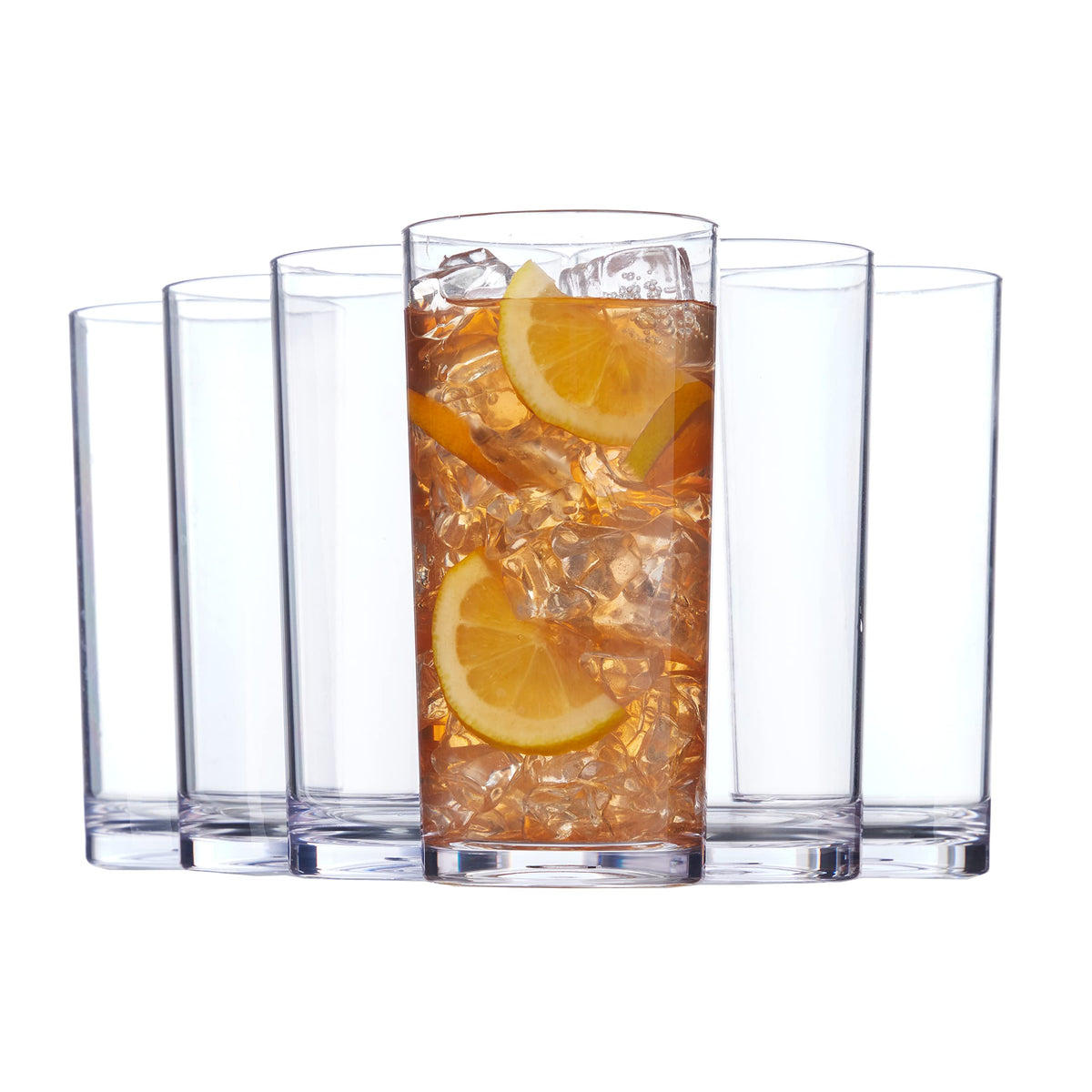 Vasos plásticos reutilizables US Acrylic, 24 onzas, claros, conjunto de 6 para reuniones.