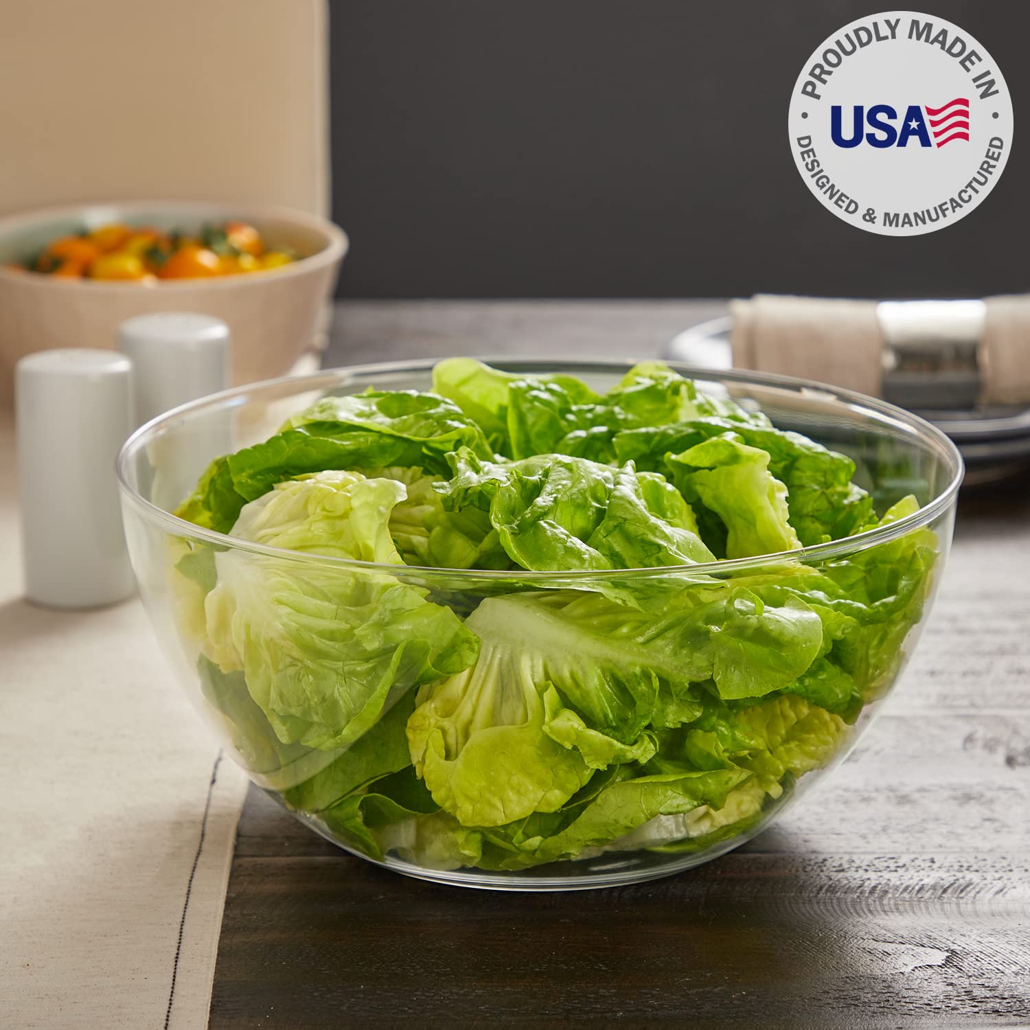 US Acrylic Vista Clear: conjunto de 3 tazones claros para reuniones.