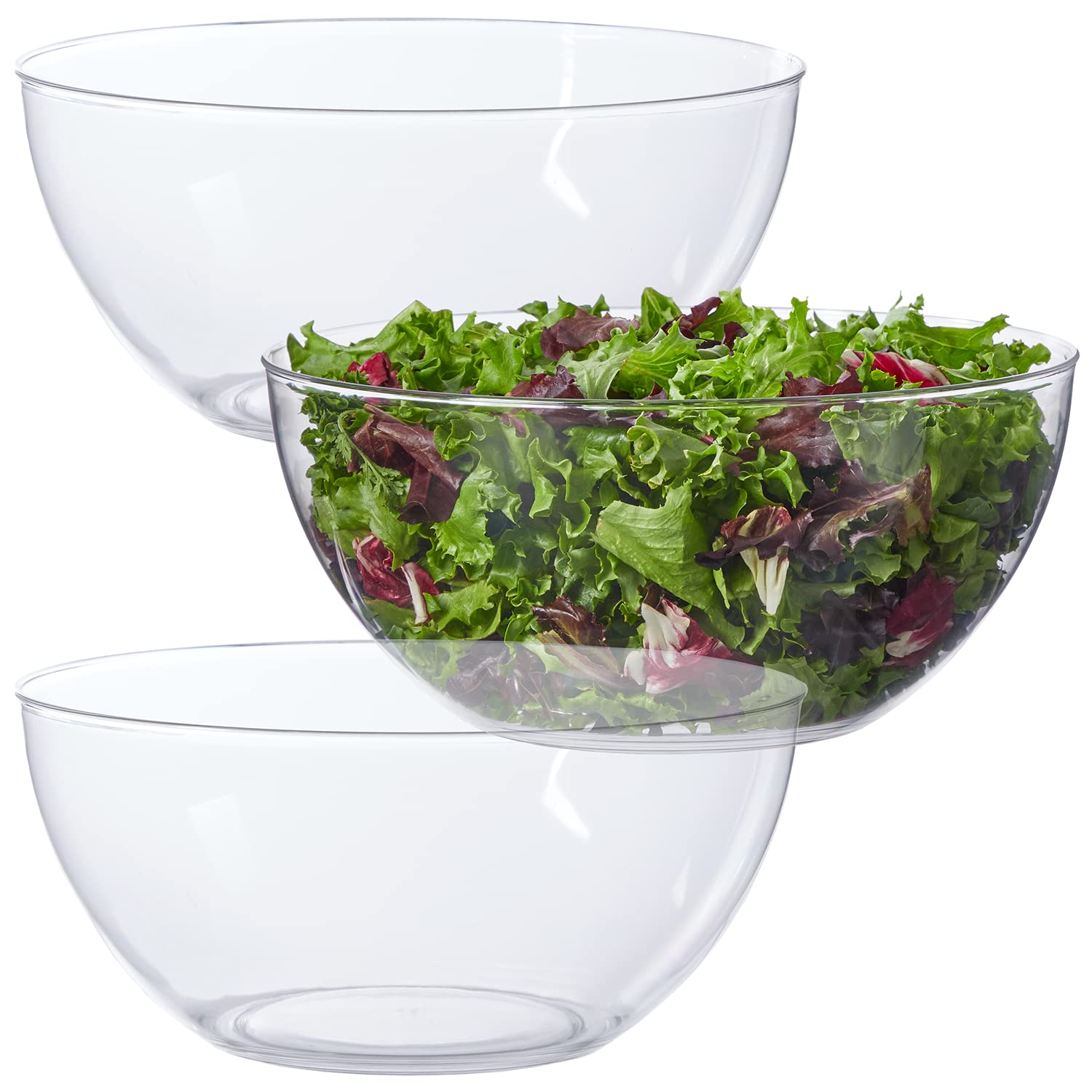 US Acrylic Vista Clear, tazones de ensalada de 10 pulgadas para servicio elegante.
