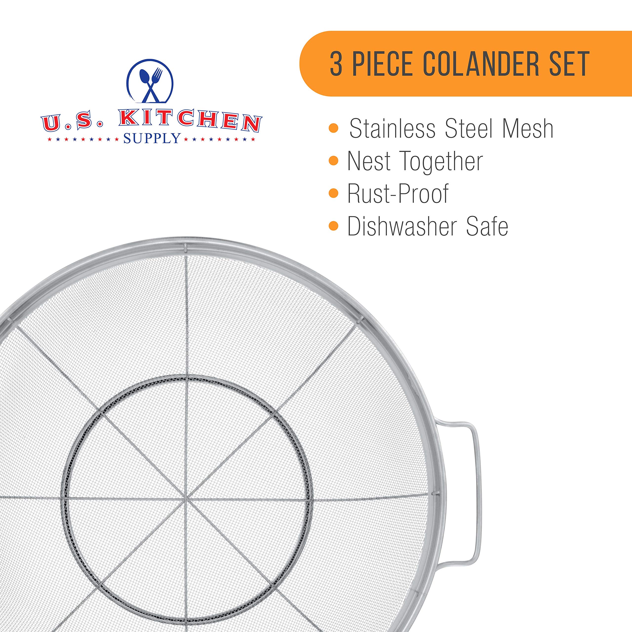 US Kitchen Supply: coladores para lavar frutas y verduras con filtración suave