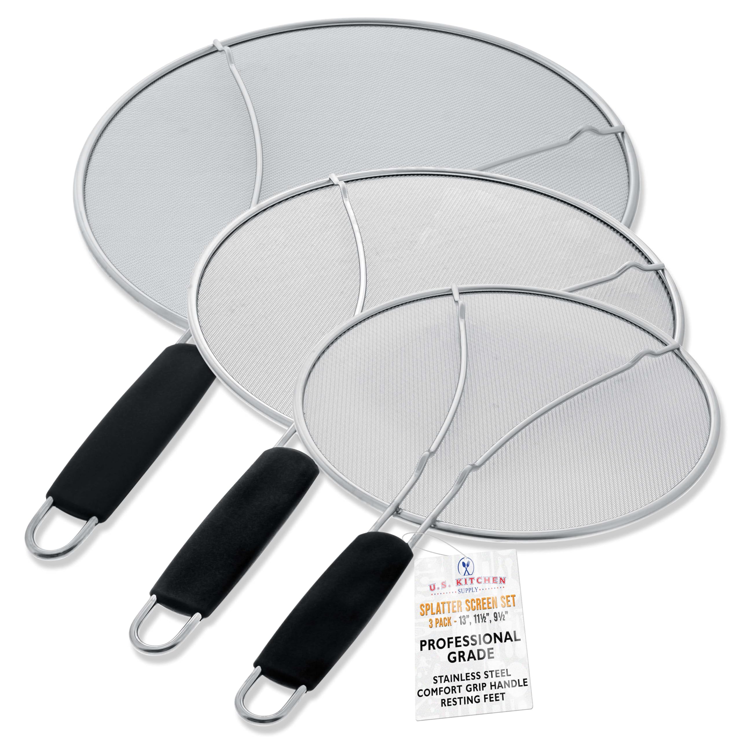 U.S. Kitchen Supply escudo anti salpicaduras 13 pulgadas evita salpicaduras al cocinar