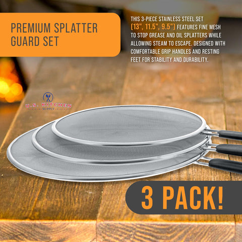 U.S. Kitchen Supply escudo 9,5 pulgadas protege frituras y grasa