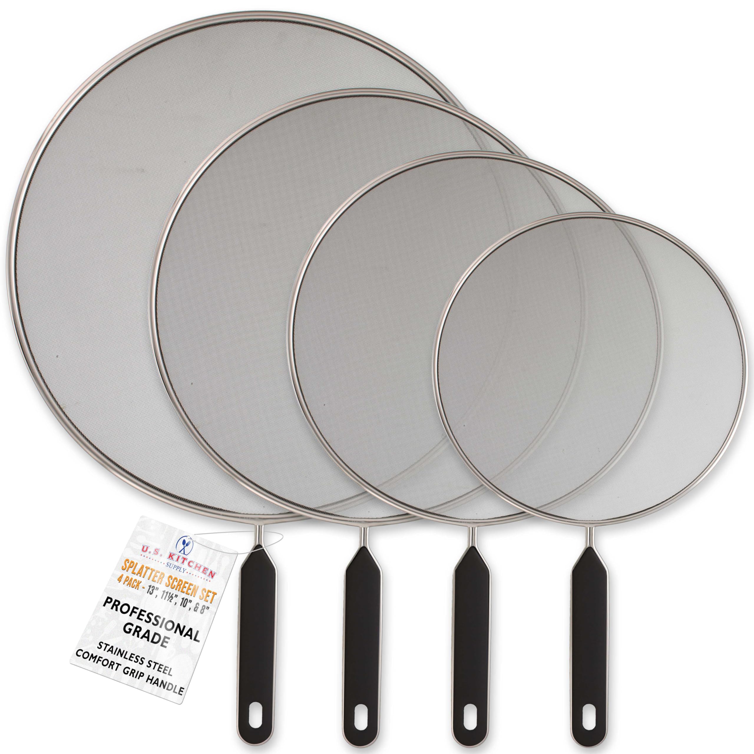 Pantalla antipicaduras de acero inoxidable 13 pulgadas de U.S. Kitchen Supply para freír limpio.
