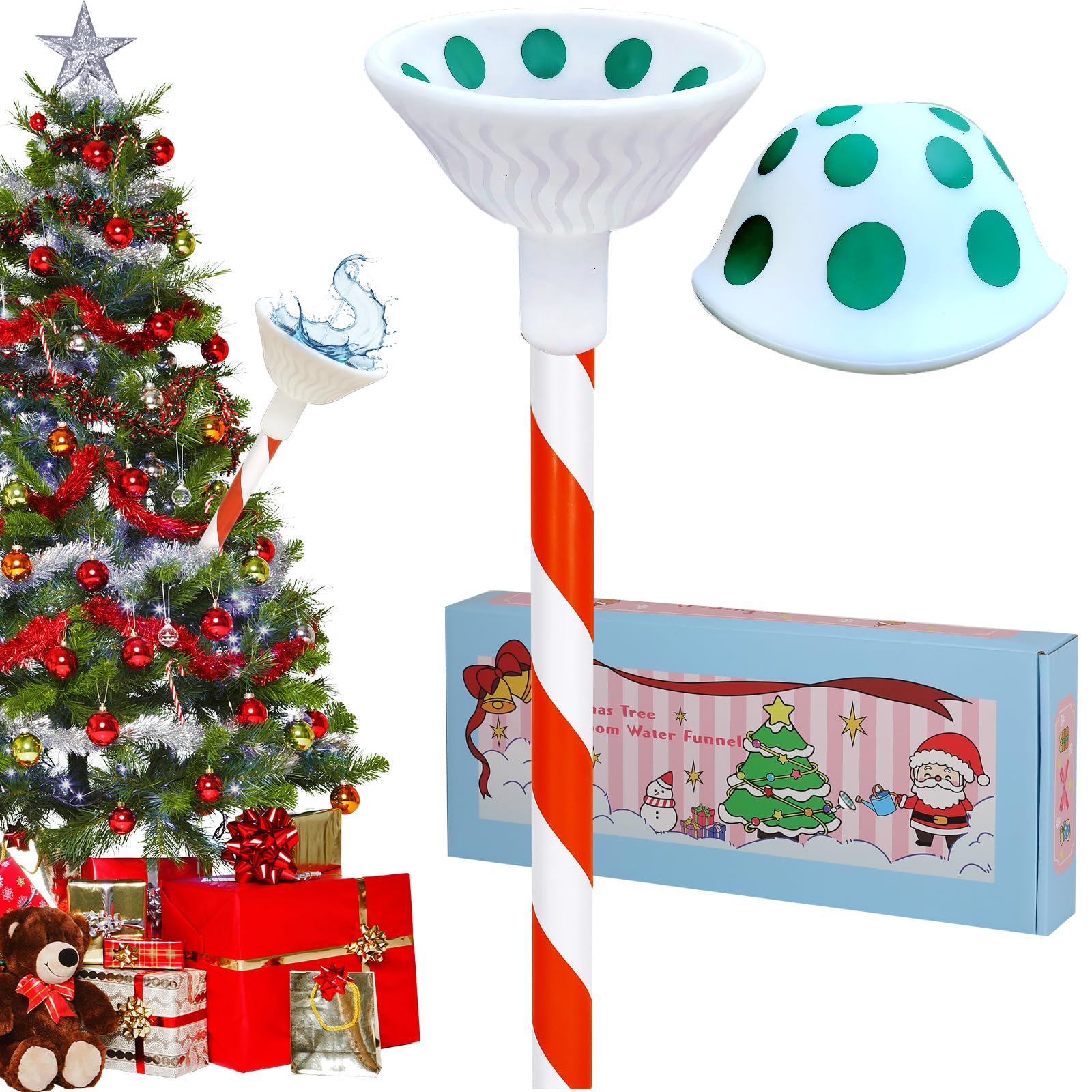 Usakiibebe embudo para regar el árbol de Navidad con facilidad y control del agua