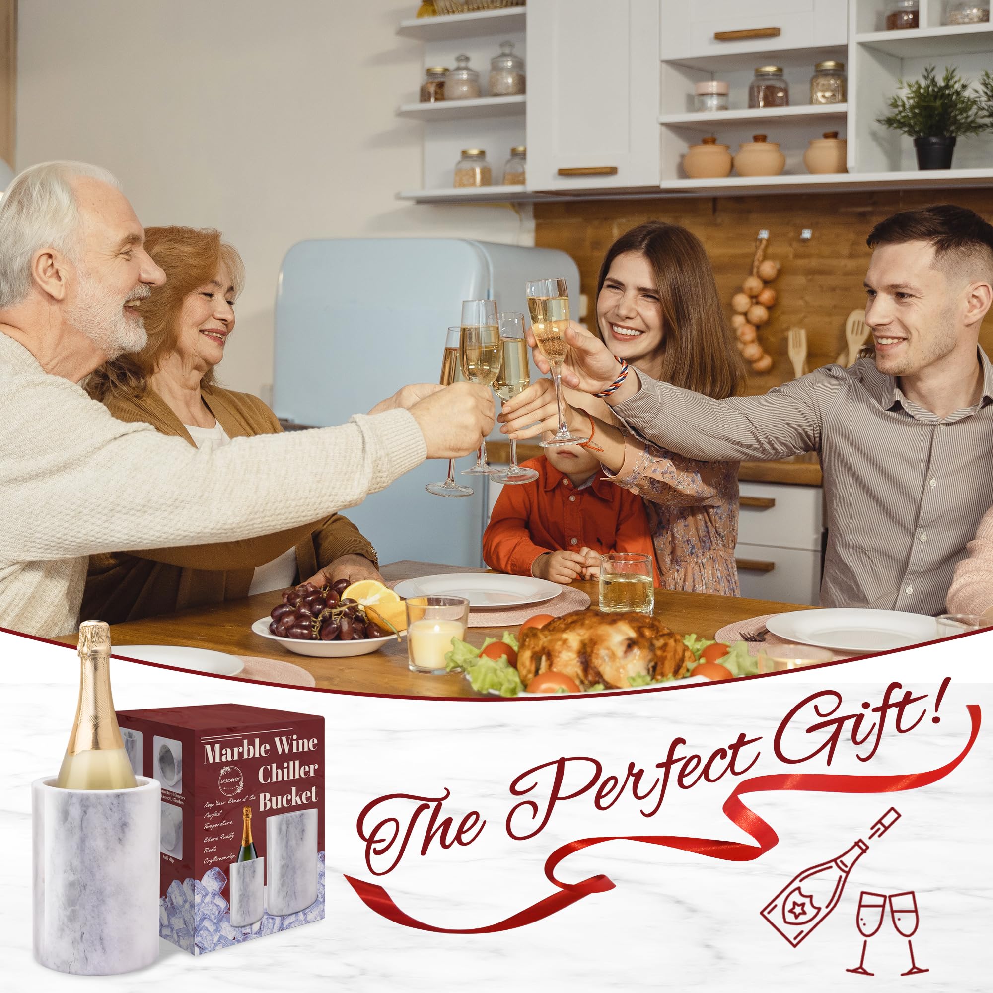 USEAMIE Enfriador versátil para botellas y usos decorativos.