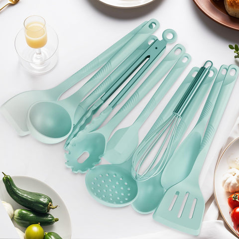 USECANO pinzas de cocina de silicona turquesa para voltear y manipular alimentos con seguridad