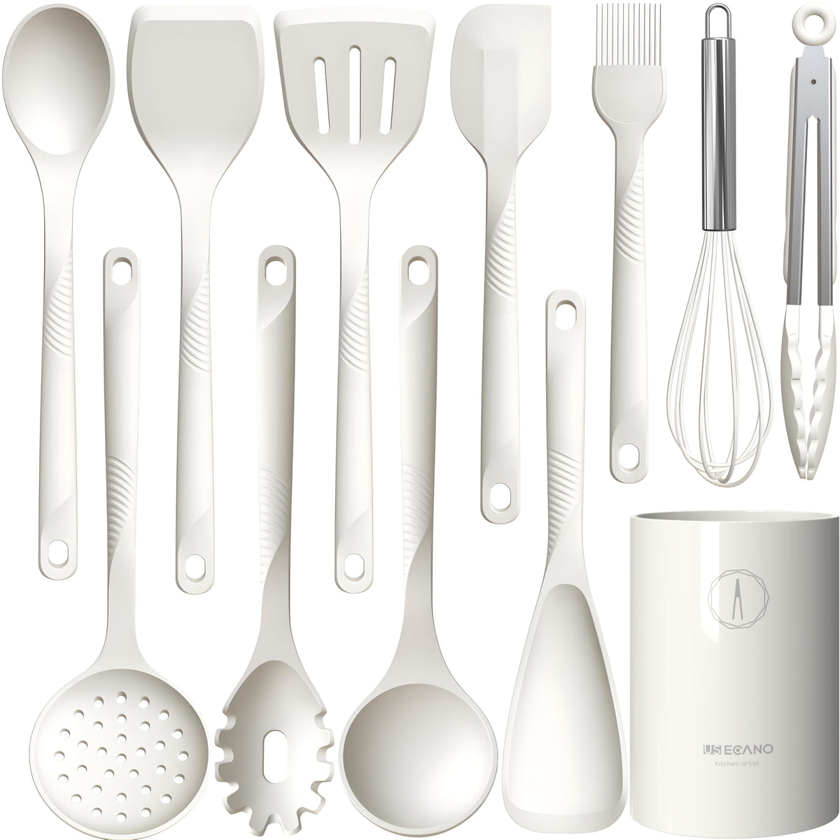 USECANO utensilios silicona set frente: protege sartenes antiadherentes