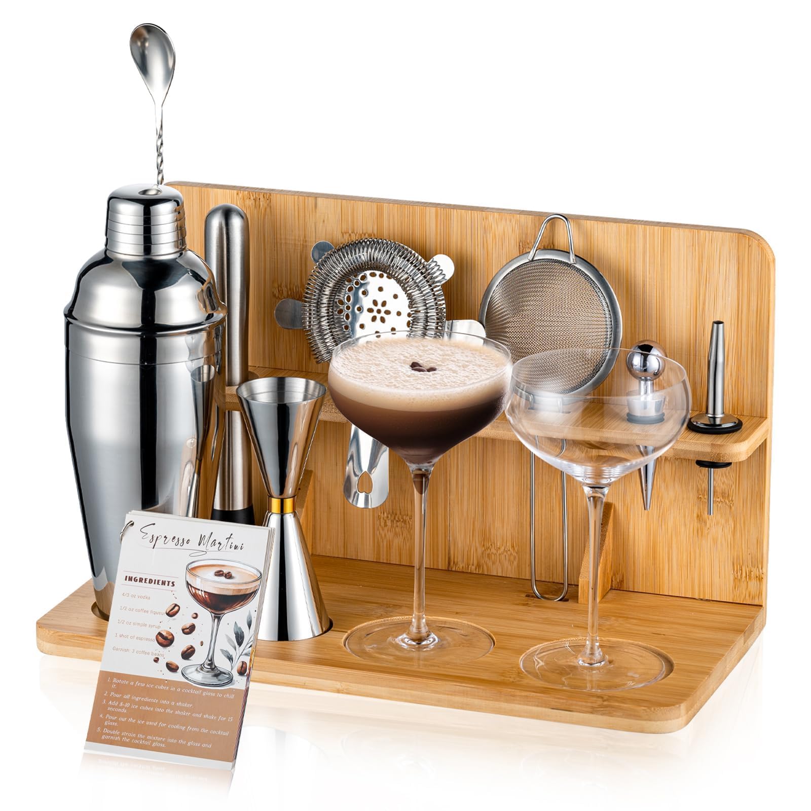 USEERIL kit martini de café de 14 piezas para casa, práctico y completo.
