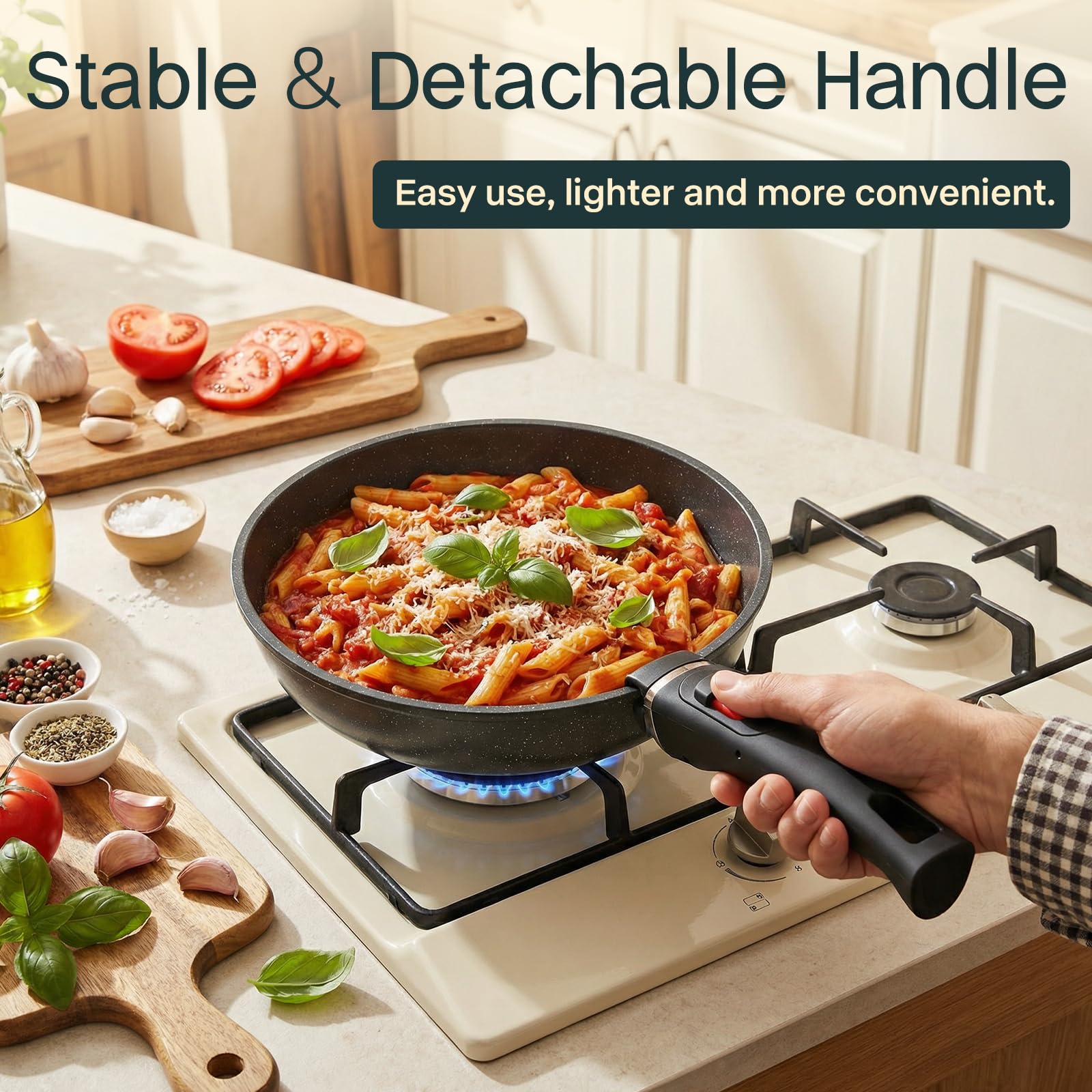 USELUCK compatibilidad universal con inducción y horno hasta 550°F