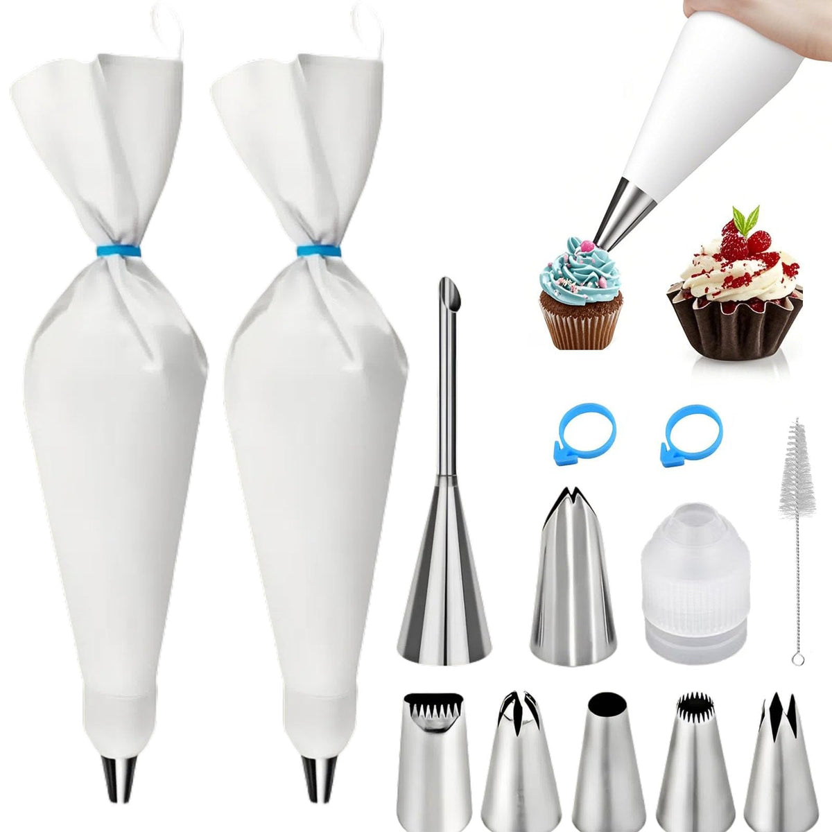 USHYIMJT bolsas de pastelería reutilizables de 16 pulgadas para decoración precisa.