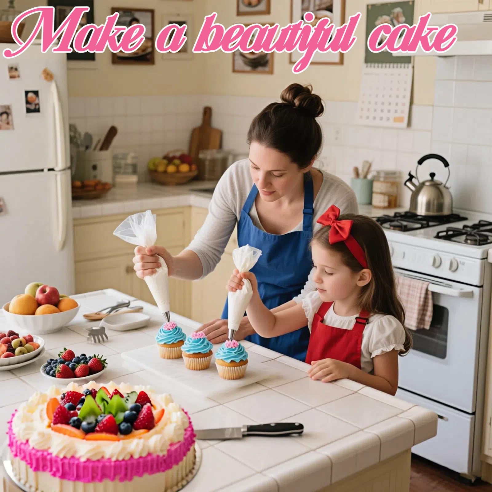 USHYIMJT boquillas de pastelería 6 tipos para diseños variados en tortas y cupcakes.