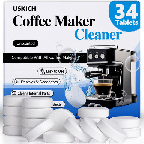 USKICH tabletas limpieza-maquina cafe, mejora limpieza interna y sabor