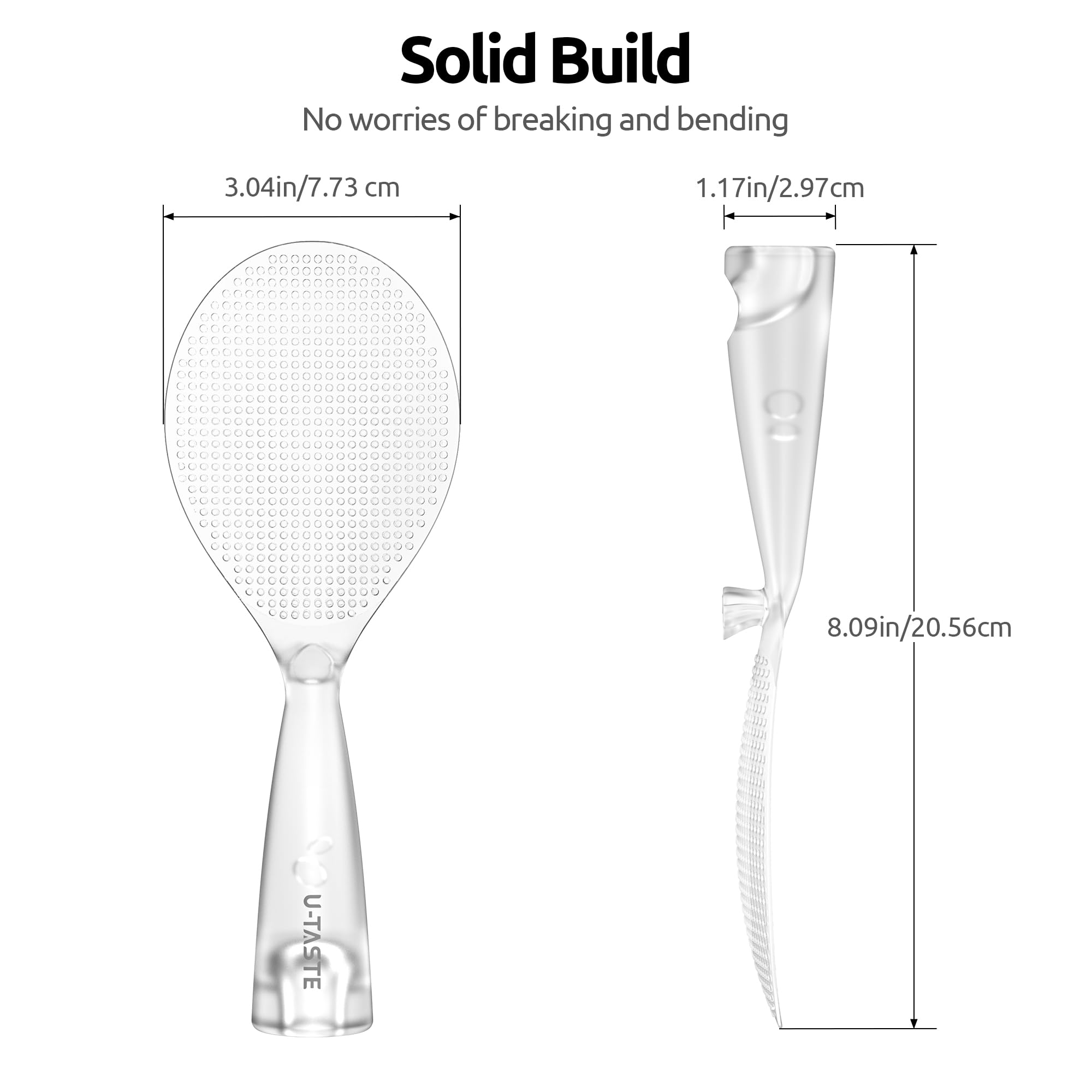 Cucharón con soporte integrado U-Taste, almacenamiento ordenado y limpio.