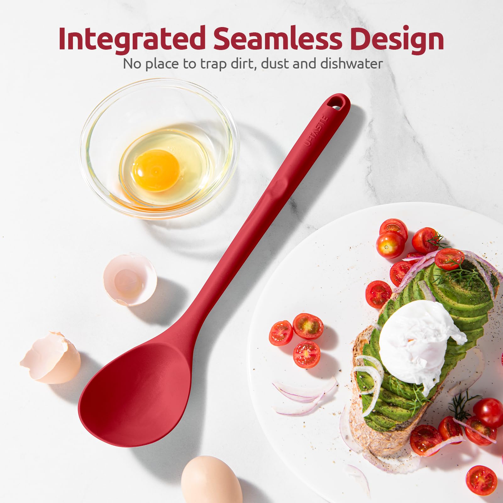 Conjunto de dos cucharas rojas U-Taste para cocinar.