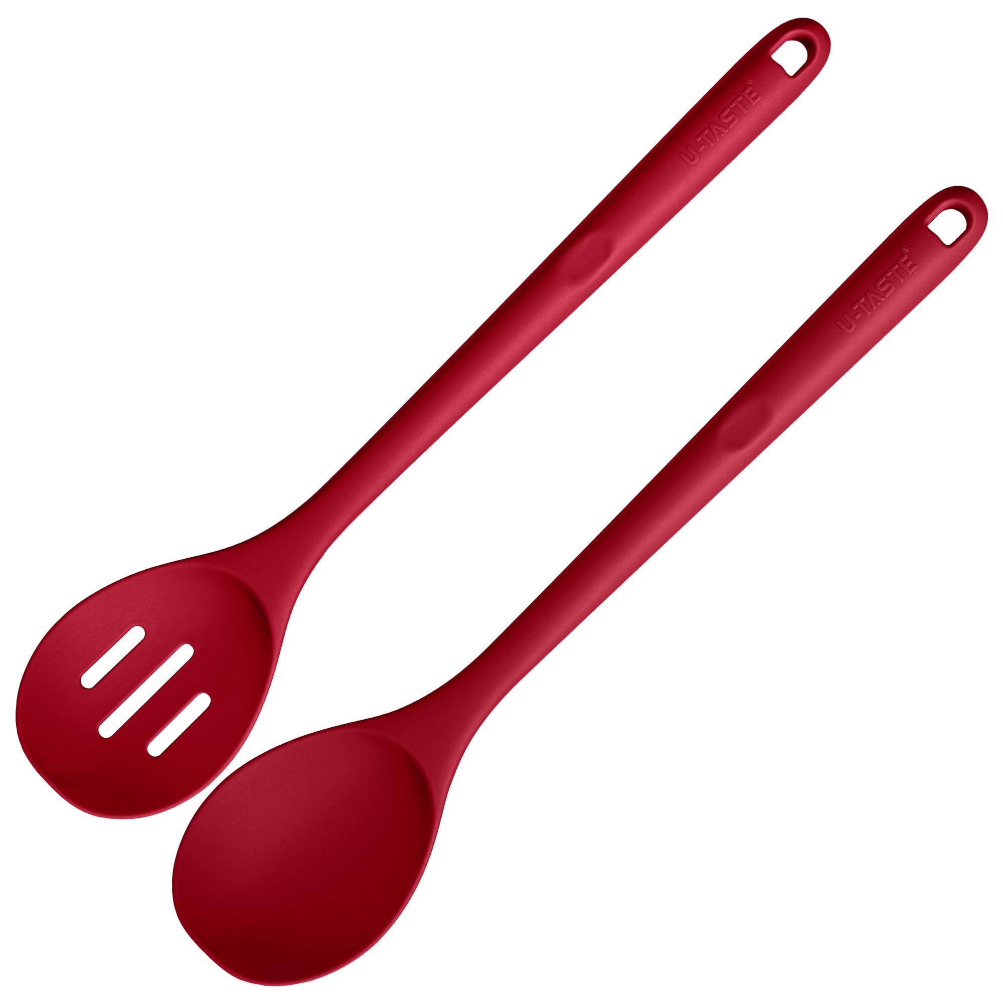 Cuchara sólida U-Taste de silicona para mezclar sin rayar.