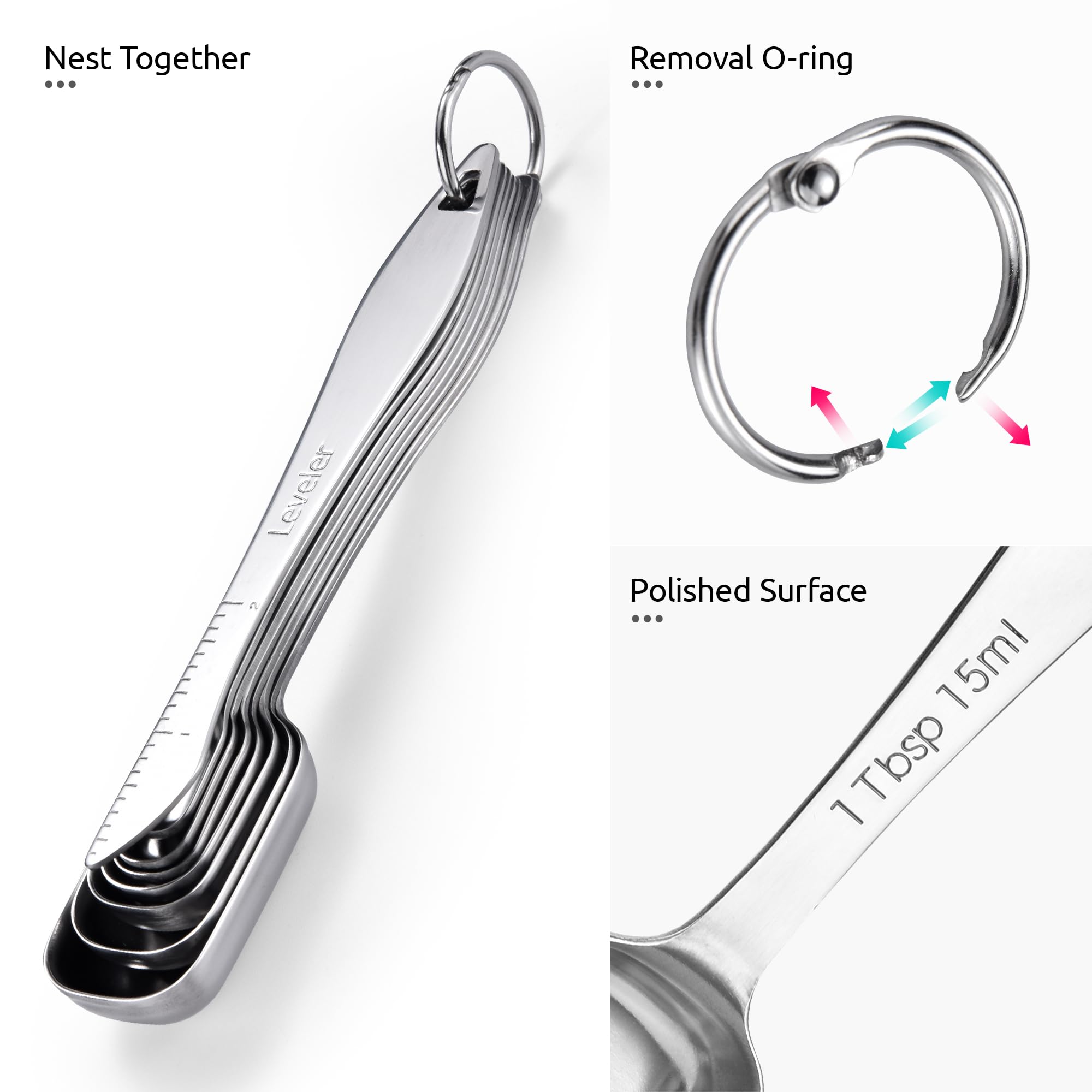 Cucharas U-Taste 1/2tbsp, manejo cómodo y estable.