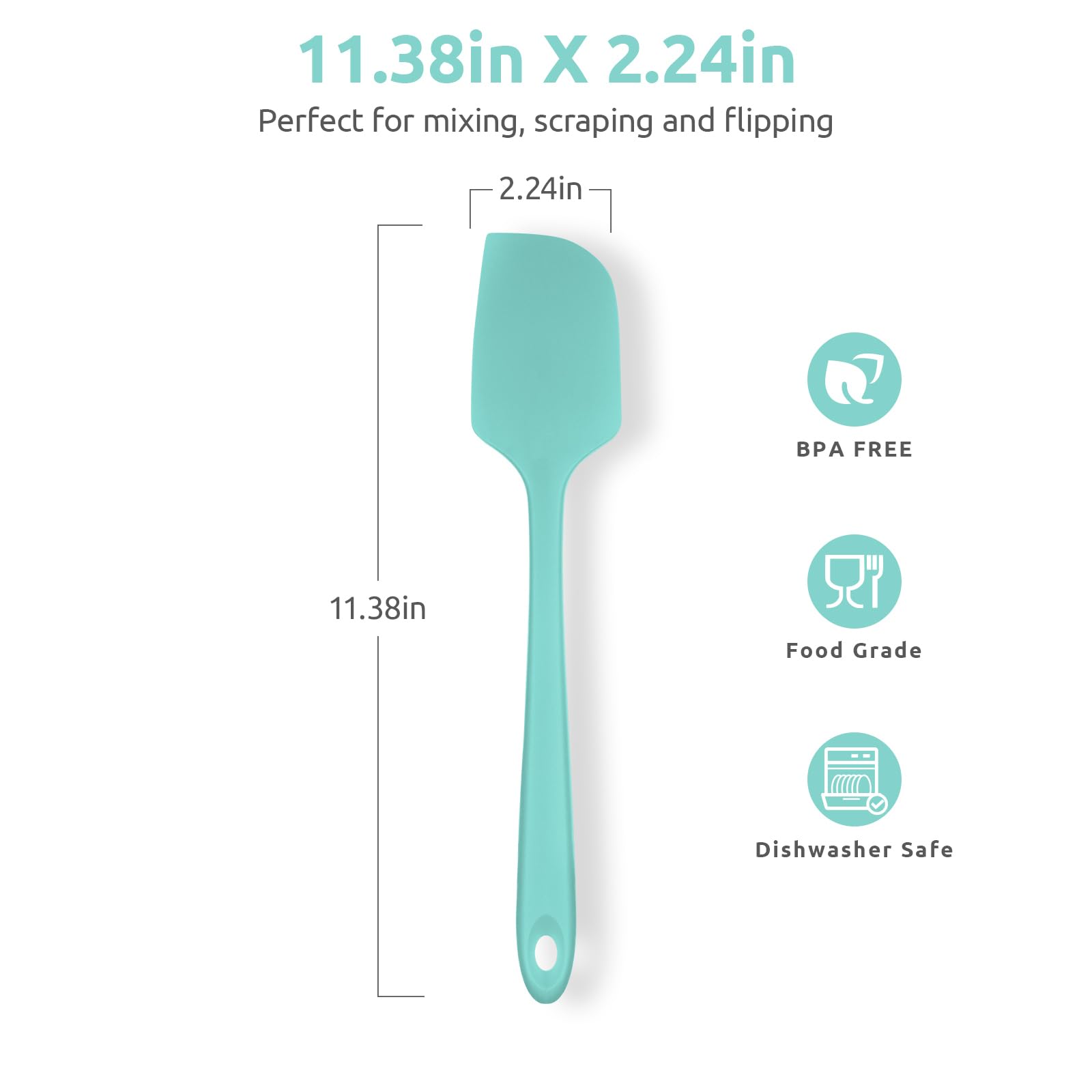 Espátula U-Taste antiadherente, apta para lavavajillas y limpieza fácil.