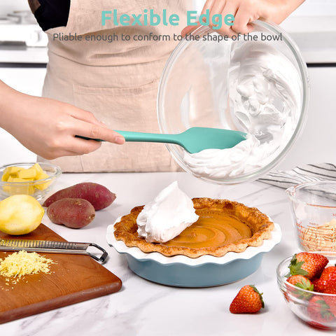 U-Taste espátula de silicona con borde recto y curvo para uso versátil.