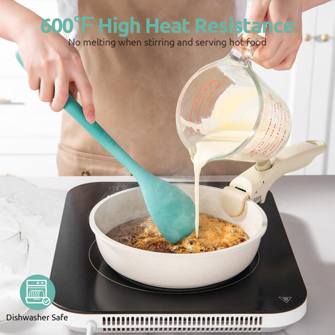 Cuchara de silicona de grado alimentario U-Taste, apta para sartenes antiadherentes