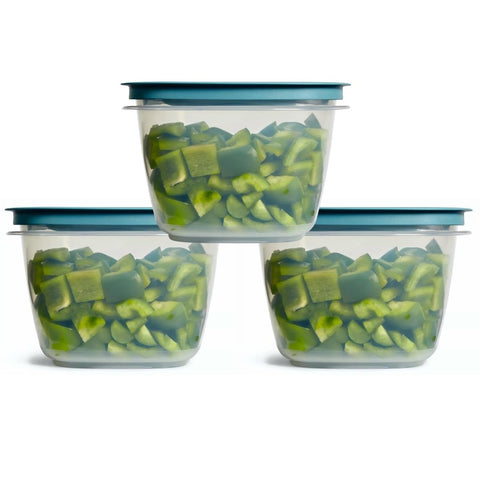 Utensilux Rubbermaid: conjunto de 3 contenedores de 7 tazas con tapa prensada, almacenamiento práctico.