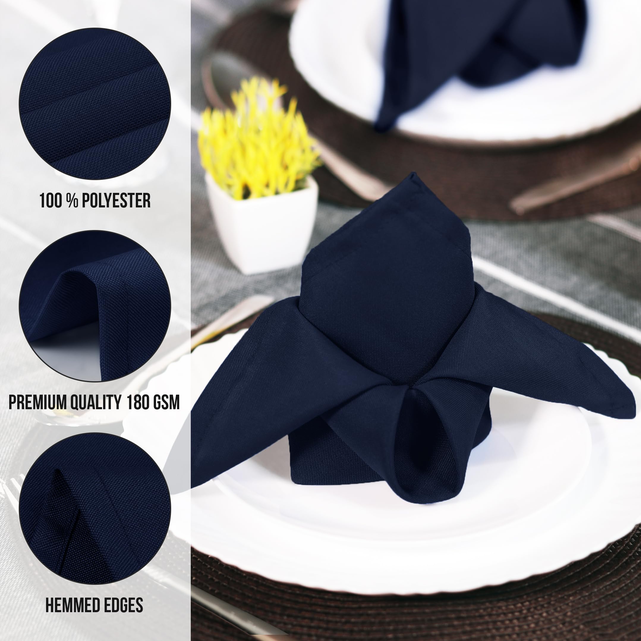 Utopia Home: color azul marino que combina con vajilla y mantelería.