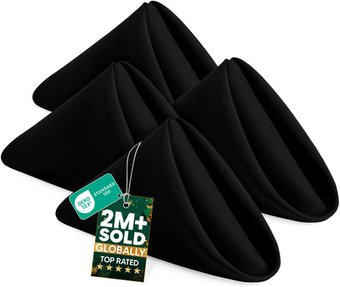 Servilletas Utopia Home negras 17x17 para mesa elegante.