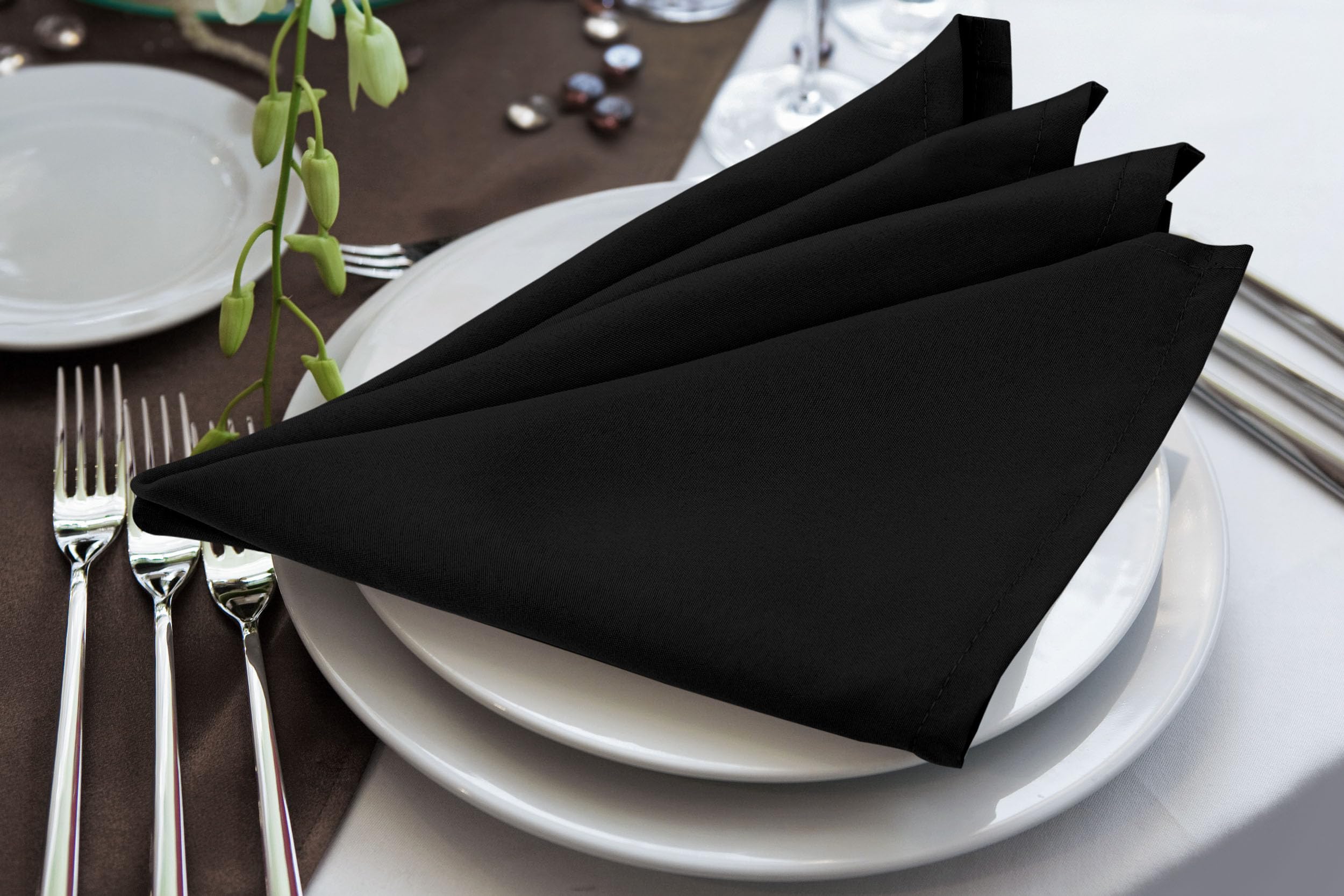 Utopia Home servilletas negras ideales para hoteles y bodas.