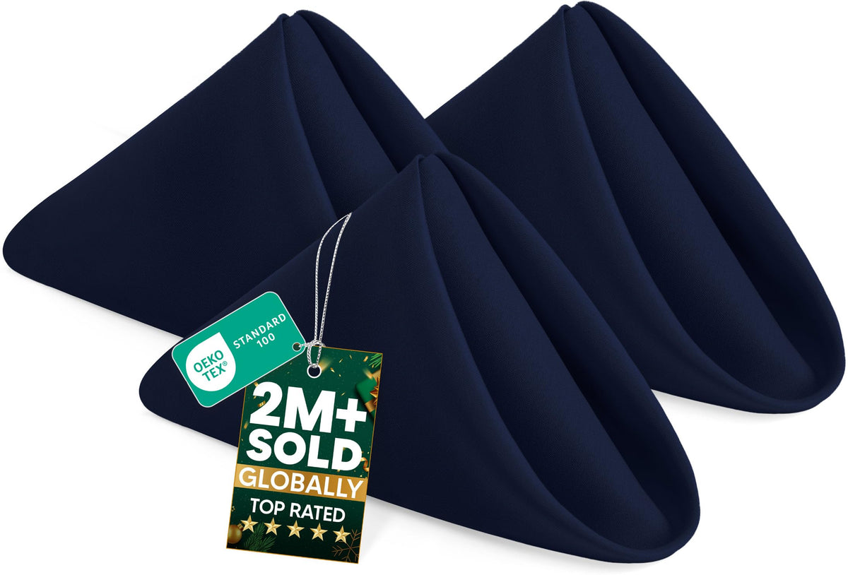 Utopia Home: servilletas de tela azul marino 20x20 para mesa.