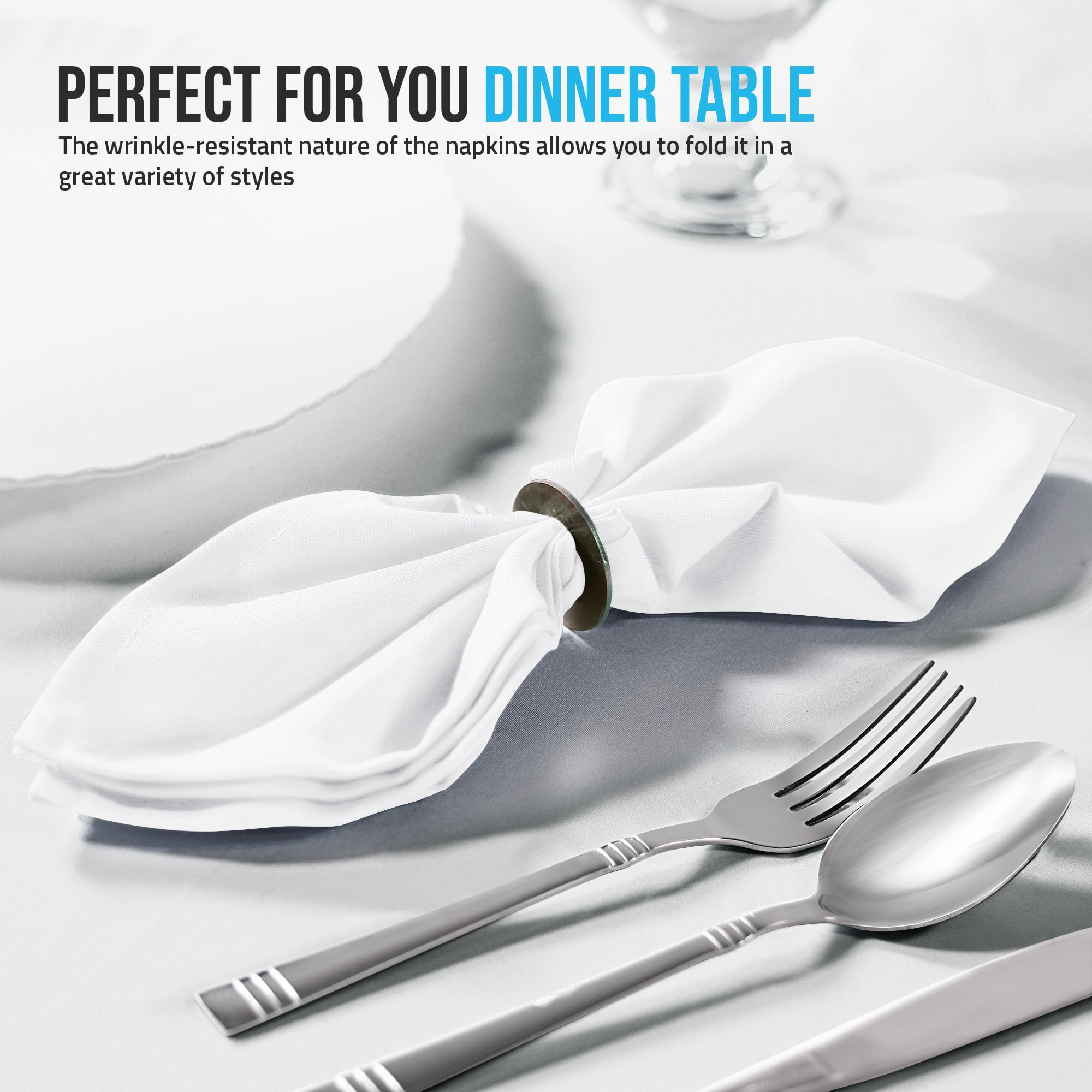 Paquete de doce servilletas de Utopia Home listas para mesa.