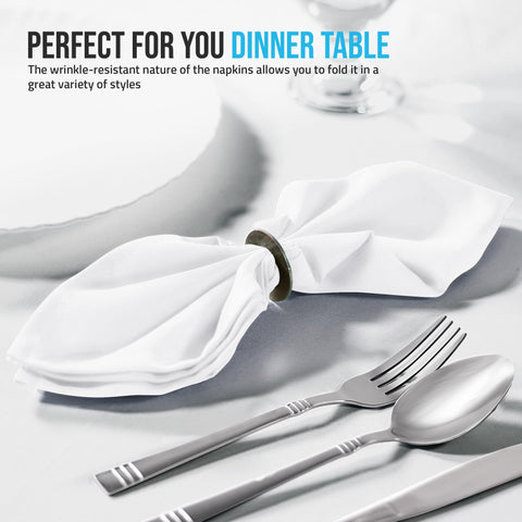 Paquete de doce servilletas de Utopia Home listas para mesa.
