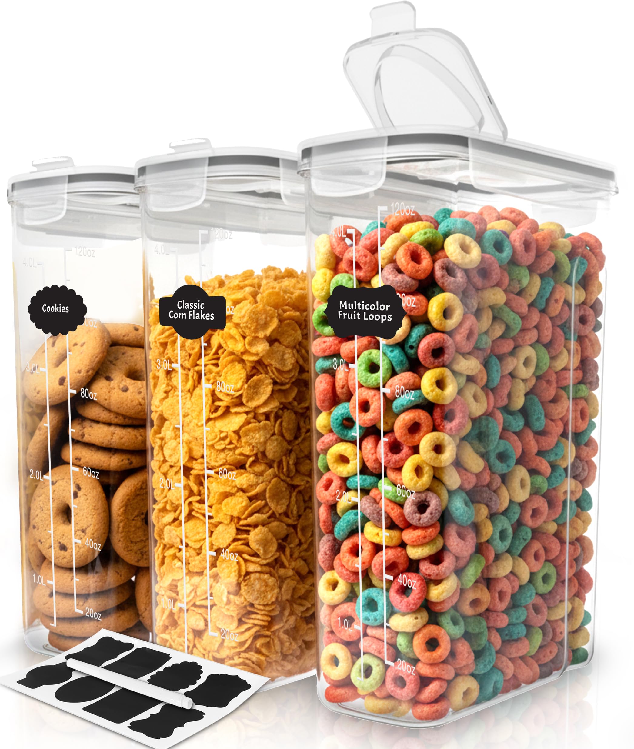 Contenedor cereal 4L de Utopia Kitchen, frontal para despensa ordenada