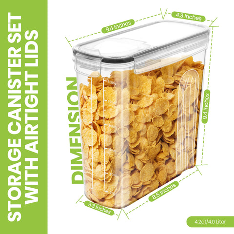 Utopia Kitchen contenedores cereal 4L con vertedor integrado para verter limpio