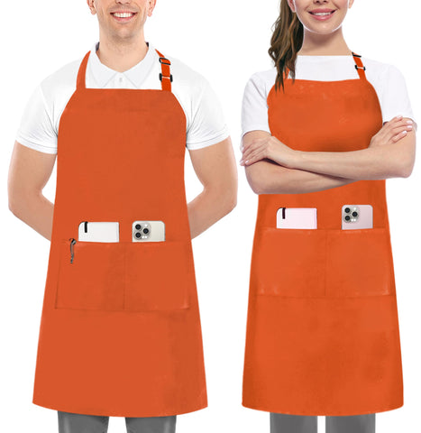 Delantal bib de Utopia Kitchen ajustable con dos bolsillos, ideal para cocinar.