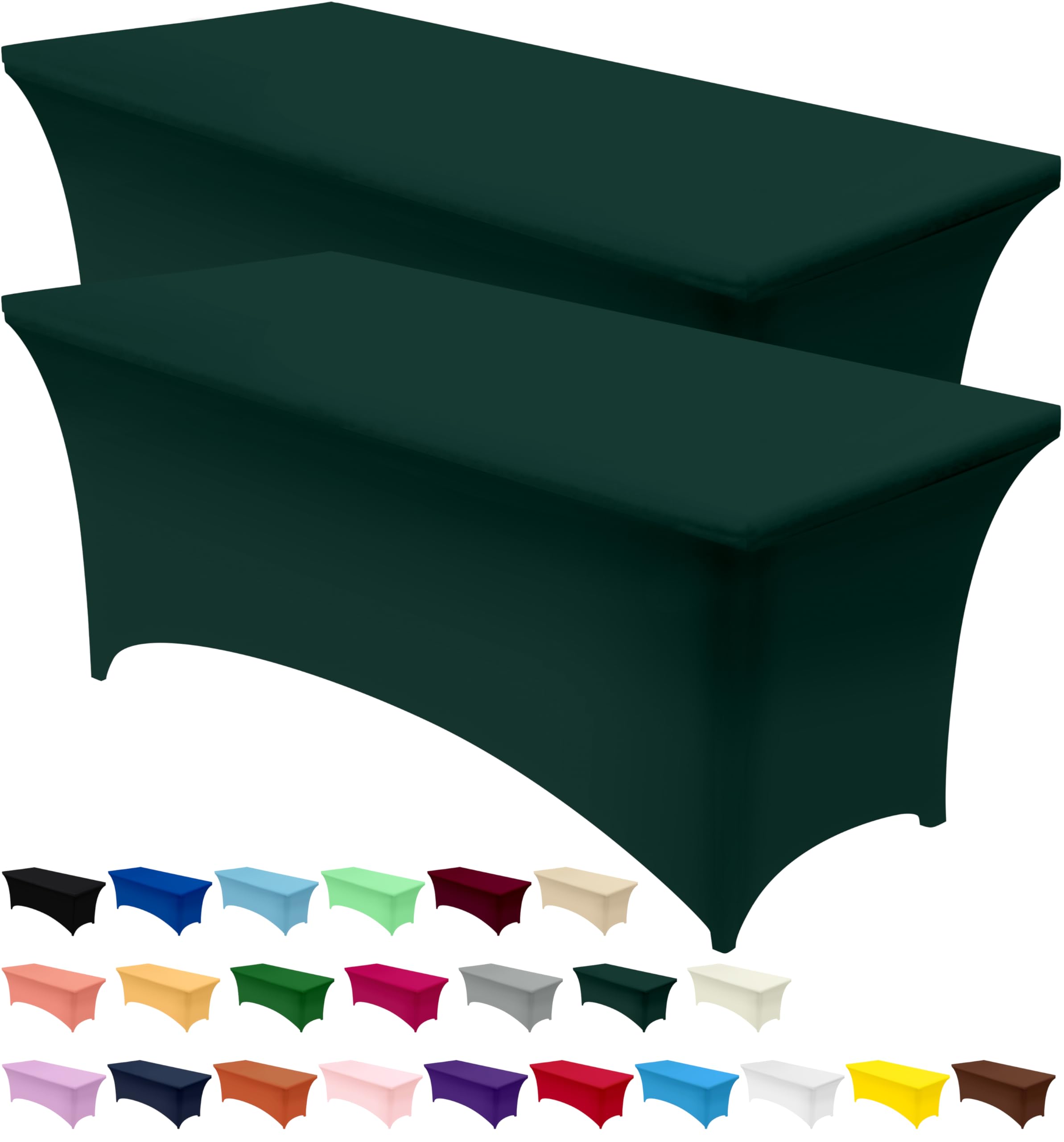 Funda spandex de Utopia Kitchen para mesa de 6 ft, color verde bosque, ajuste seguro.