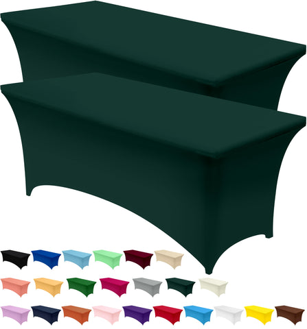 Funda spandex de Utopia Kitchen para mesa de 6 ft, color verde bosque, ajuste seguro.