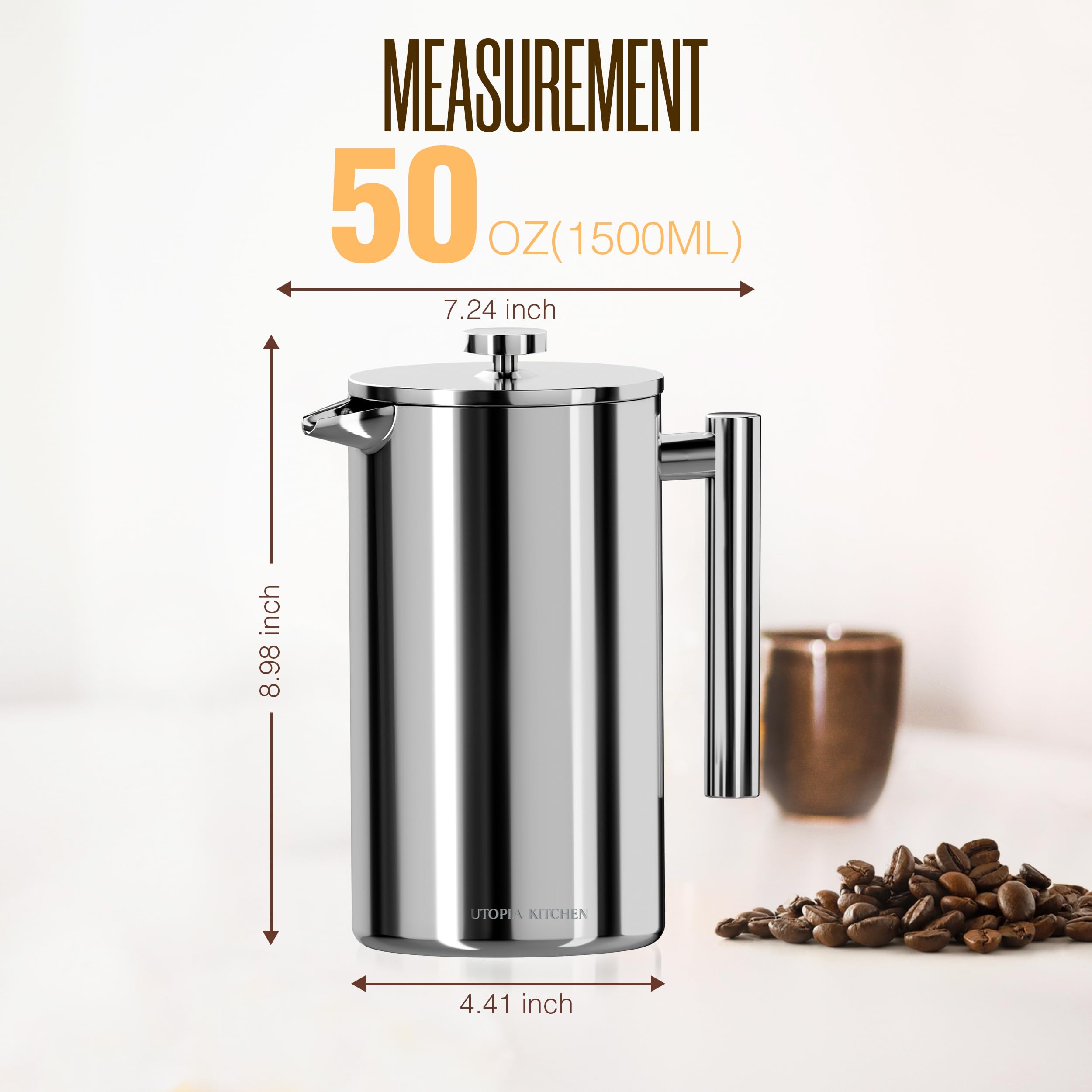 Prensa Francesa Utopia Kitchen lavavajillas seguro: limpieza fácil.