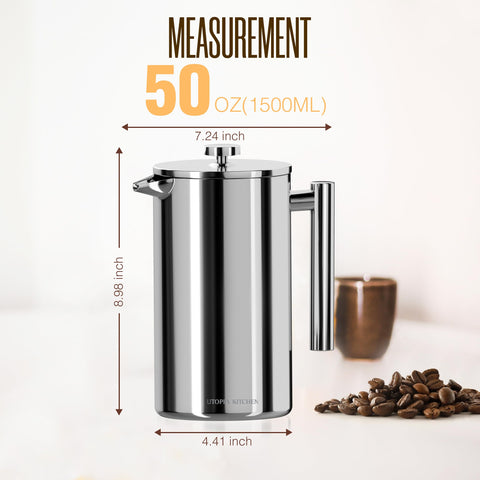 Prensa Francesa Utopia Kitchen lavavajillas seguro: limpieza fácil.