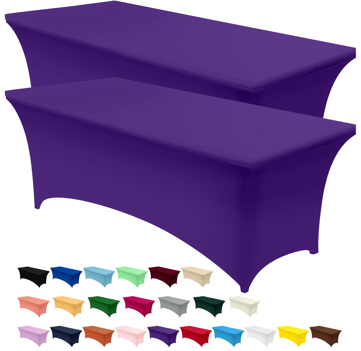Mantel elástico Utopia Kitchen 8ft morado, ajuste perfecto para mesas rectangulares