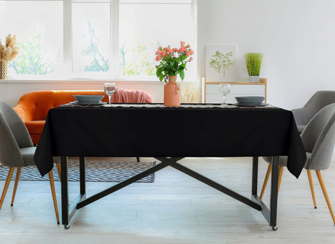 Utopia Kitchen Mantel Rectangular Dos Piezas 60x84 Negro – Lavable a Máquina
