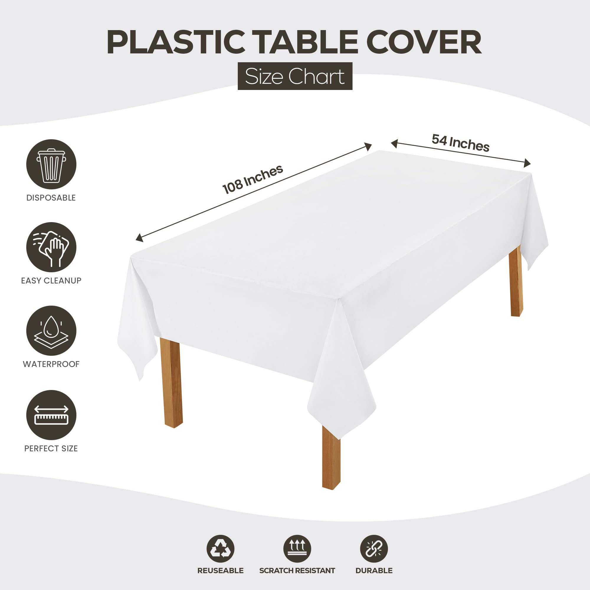 Mantel plástico impermeable de Utopia Kitchen evita derrames y salpicaduras.