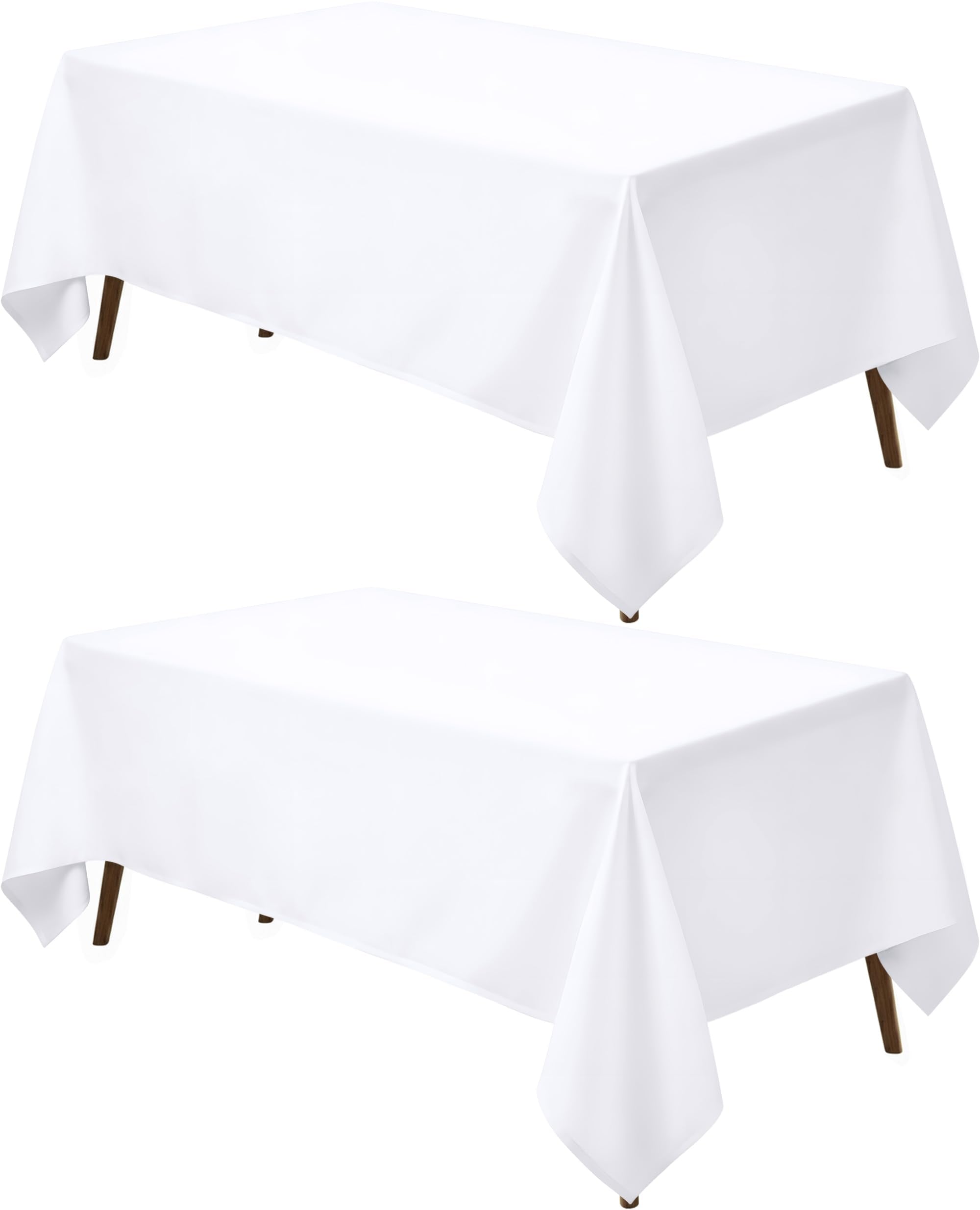 Mantel rectangular Utopia Kitchen en blanco, ideal para cenas familiares elegantes.