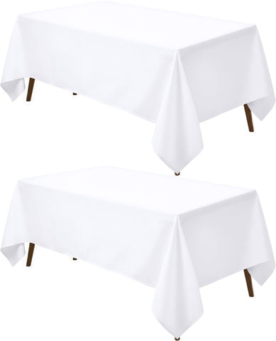 Mantel rectangular Utopia Kitchen en blanco, ideal para cenas familiares elegantes.