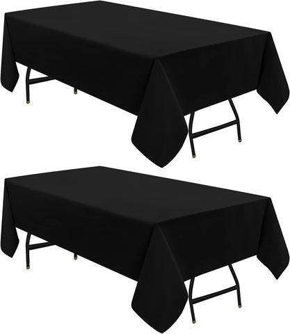 Utopia Kitchen Mantel Rectangular Dos Piezas 60x84 Negro – Lavable a Máquina