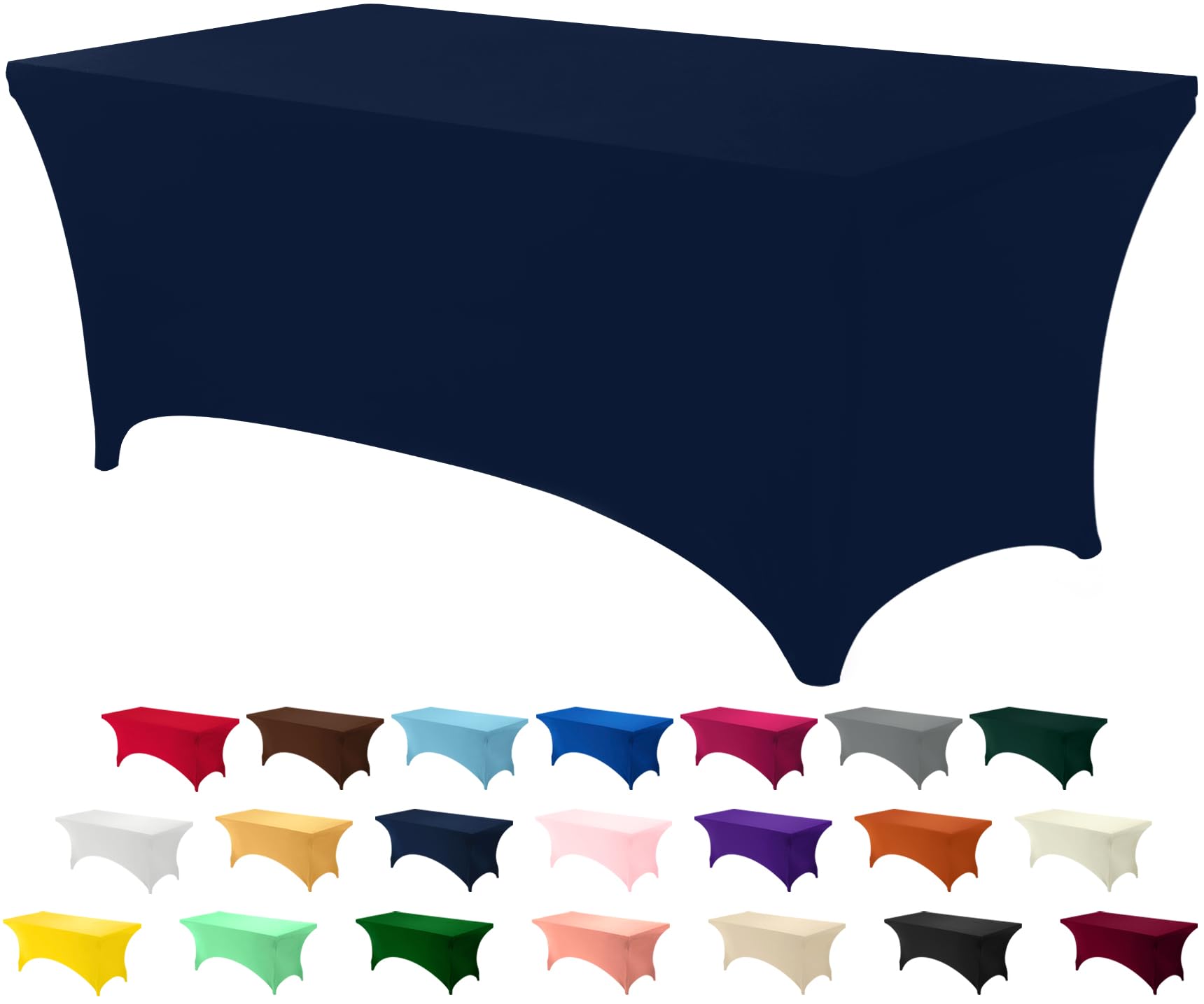 Mantel spandex Utopia Kitchen para mesa de 6 pies, azul marino, ajuste seguro.